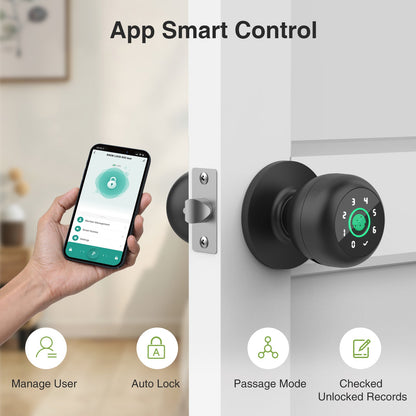 GHomeSmart | 3 In 1 Fingerprint Door Knob with Keypad Door Lockv K10Pro - GHome Smart Official