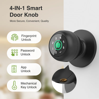 GHomeSmart | 3 In 1 Fingerprint Door Knob with Keypad Door Lockv K10Pro - GHome Smart Official