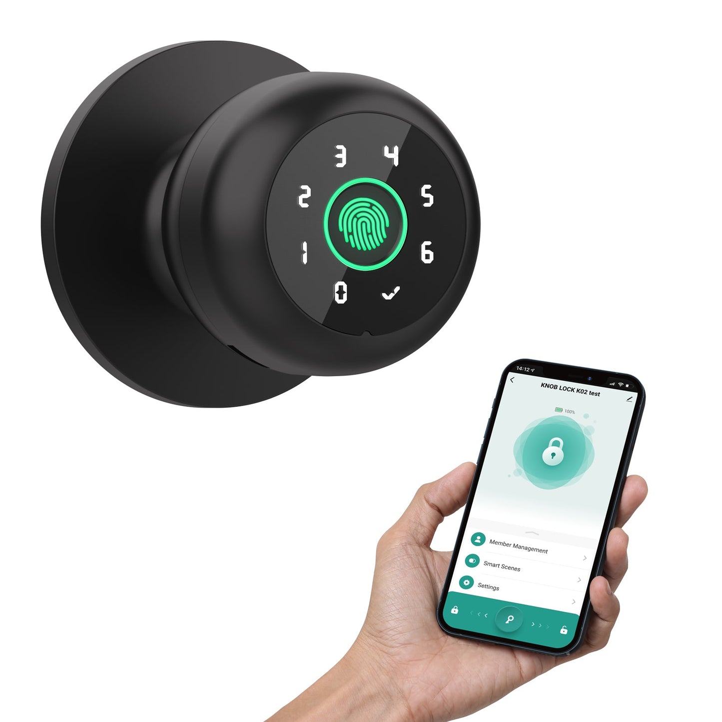 GHomeSmart | 3 In 1 Fingerprint Door Knob with Keypad Door Lockv K10Pro - GHome Smart Official