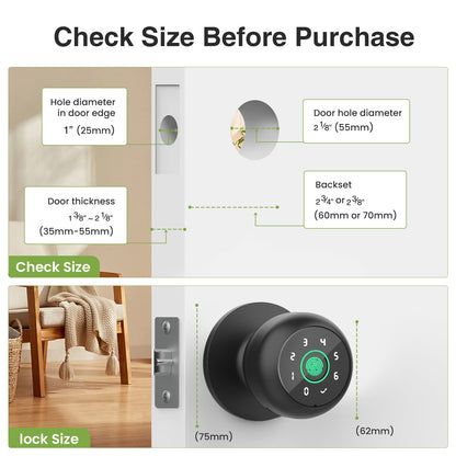 GHomeSmart | 3 In 1 Fingerprint Door Knob with Keypad Door Lockv K10Pro - GHome Smart Official