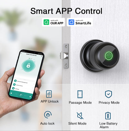 GHomesmart | Smart Door Knobs Fingerprint Door Lock K02A - GHome Smart Official