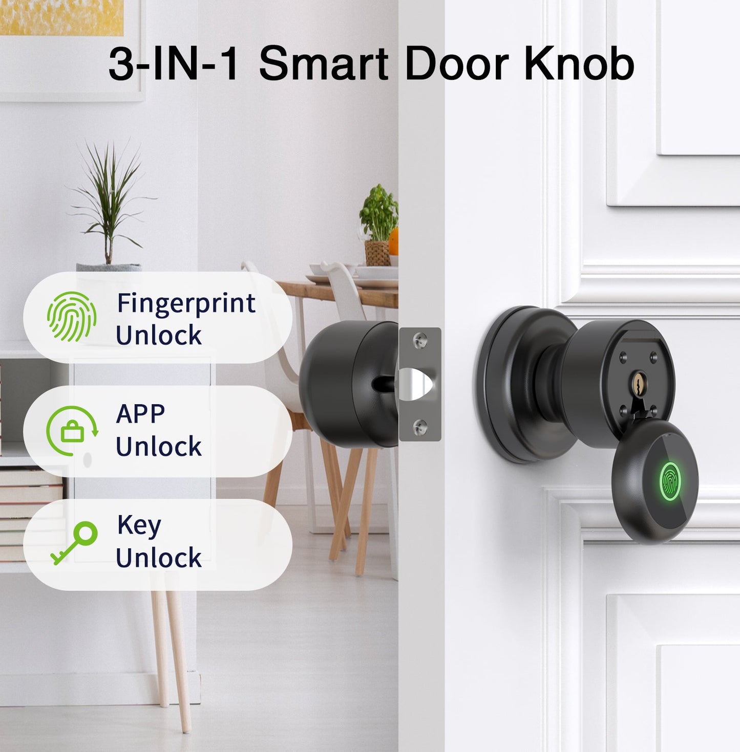 GHomesmart | Smart Door Knobs Fingerprint Door Lock K02A - GHome Smart Official