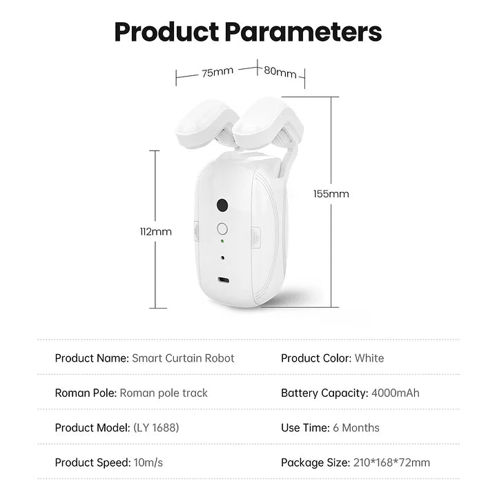 Smart Electric Curtain Robot Automatic Open Remote Control GHomeSmart® - GHome Smart Official