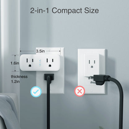 Smart Plugs Wifi Dual Outlet GHomeSmart® WP2(2 PACK) - GHome Smart Official