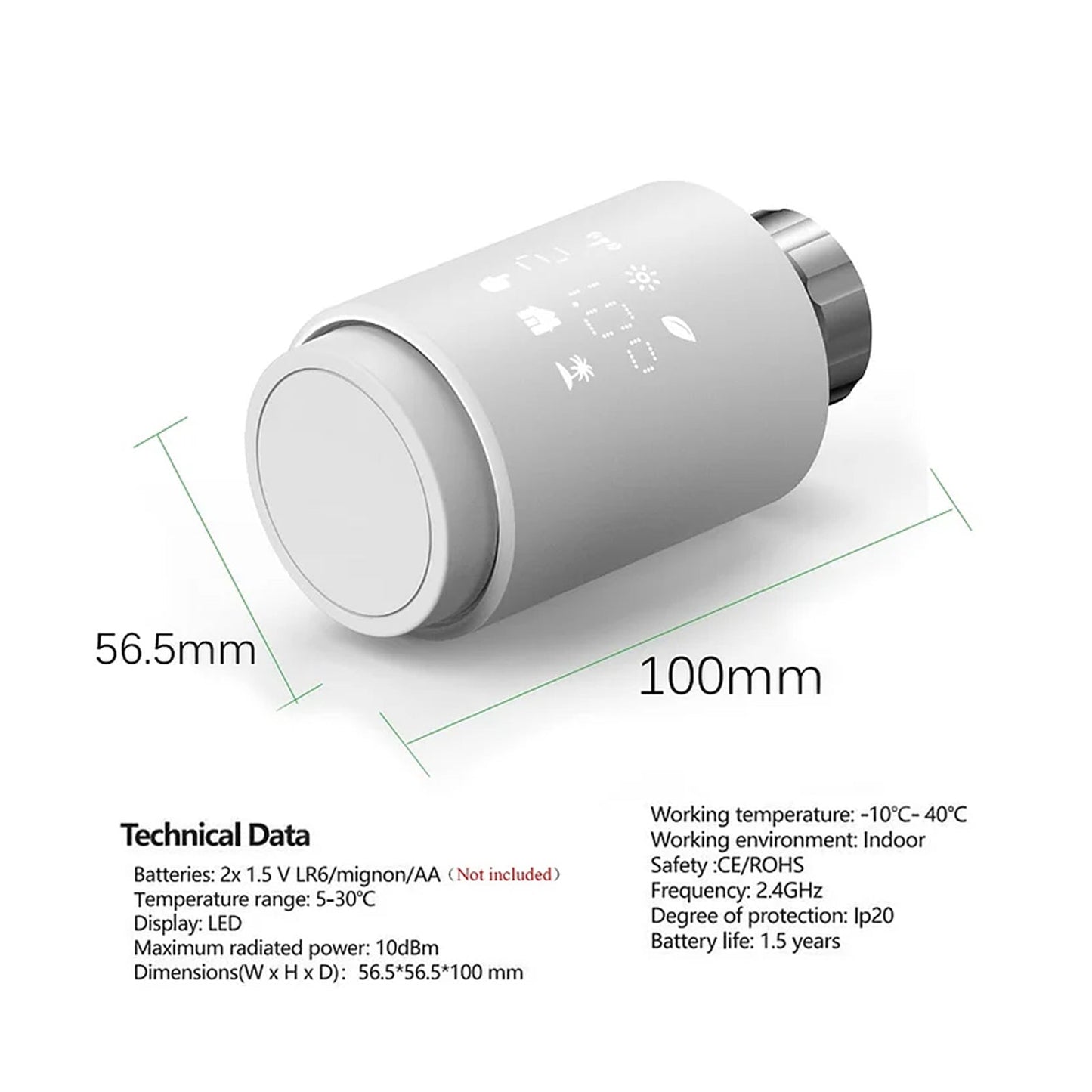 Smart Radiator Actuator TRV Programmable Thermostatic Radiator Valve GHomeSmart® STR1 - GHome Smart Official