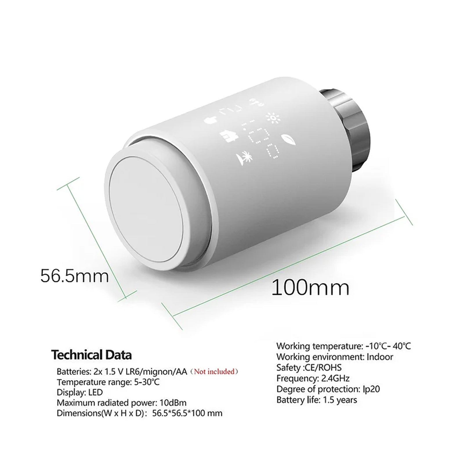 Smart Radiator Actuator TRV Programmable Thermostatic Radiator Valve GHomeSmart® STR1 - GHome Smart Official