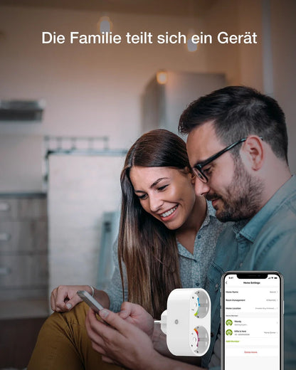 Smart Wi-Fi Plug, WLAN Dual Steckdose mit Messfunktion GHomeSmart® SP211 - GHome Smart Official