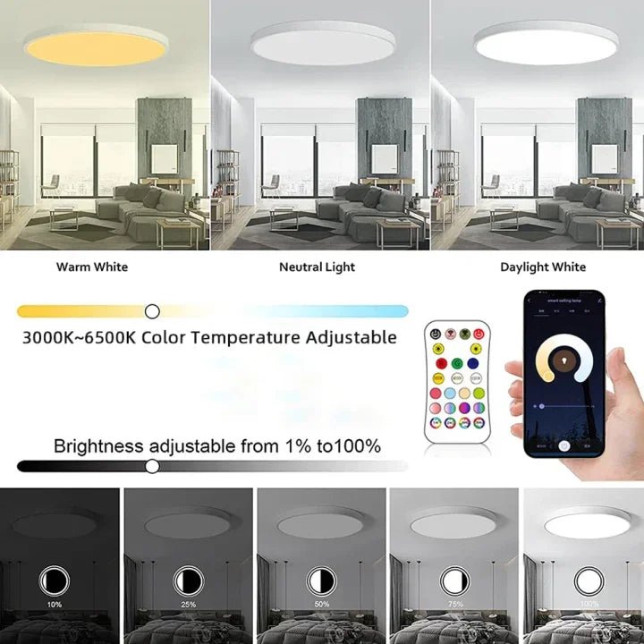 Smart WIFI LED Round Ceiling Light GHomeSmart® - GHome Smart Official