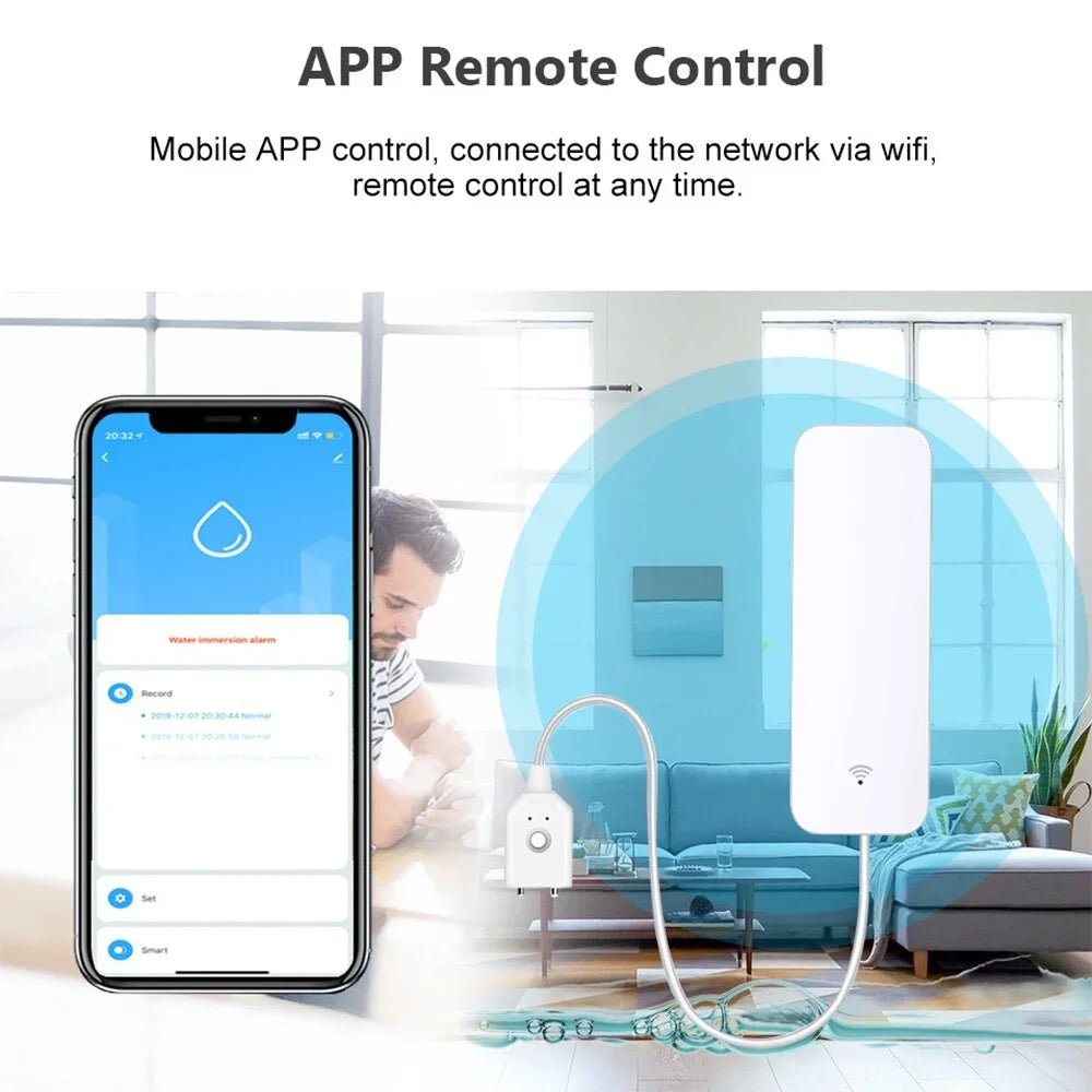 Wasser-Sensor Leck-Alarm-Detektor GHome APP Remote Push Security Schutz GHomeSmart® DWT - GHome Smart Official