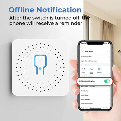 WiFi MiNi Smart Switch With Power Monitor 16A 2-way Control Timer Breaker Relay Work With Alexa Google Home Alice - GHome Smart Official