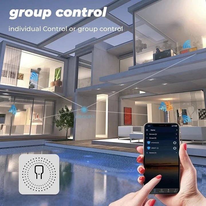 WiFi MiNi Smart Switch With Power Monitor 16A 2-way Control Timer Breaker Relay Work With Alexa Google Home Alice - GHome Smart Official