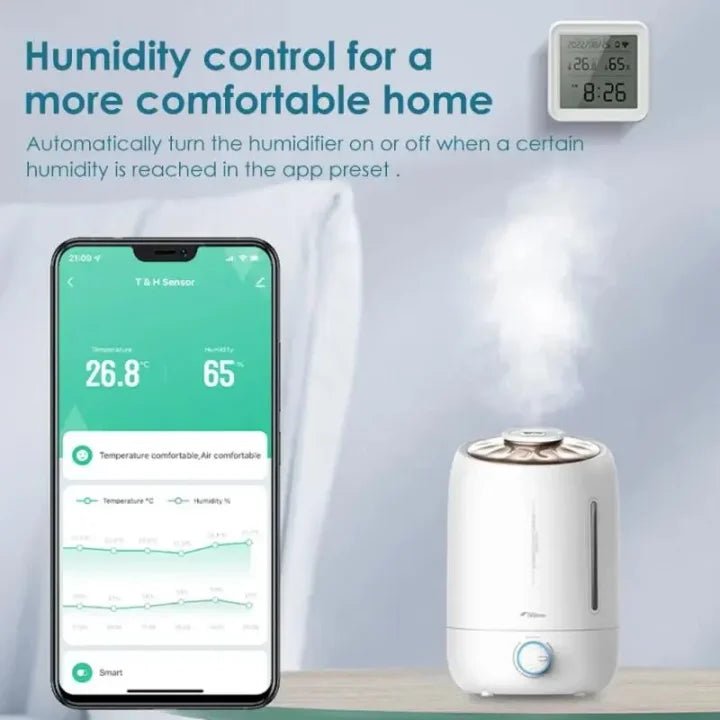 WIFI Temperature Humidity Sensor GHomeSmart® ST9 - GHome Smart Official