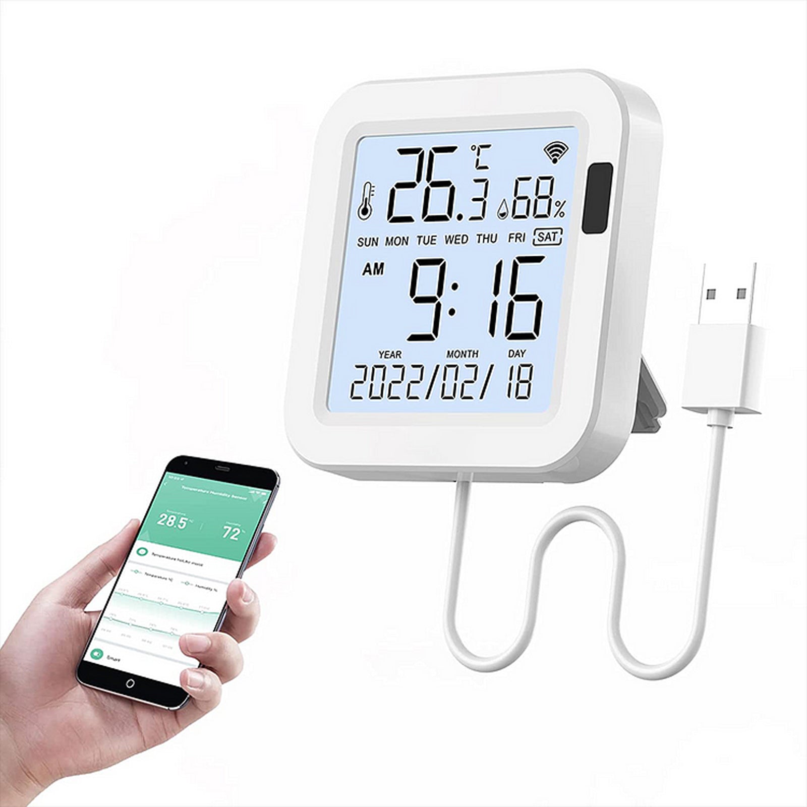 WIFI Temperature Humidity Sensor ST10 - GHome Smart Official